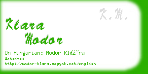 klara modor business card